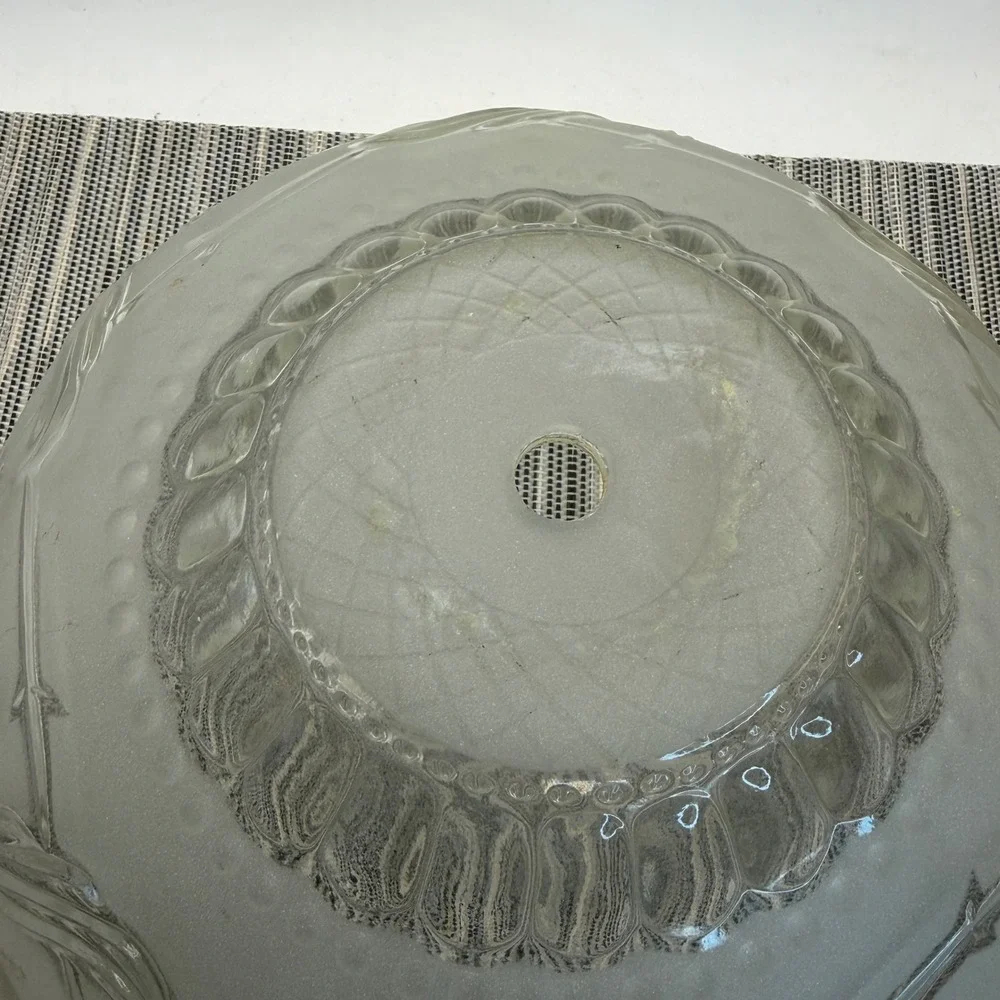 Vintage Frosted Glass Ceiling Light Shade Floral Embossed Art Deco Replacement